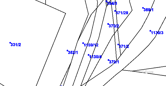 Parcela st. 1159/12 v KÚ Nedvězí u Semil, Katastrální mapa