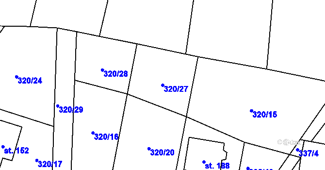 Parcela st. 320/27 v KÚ Nedvězí u Semil, Katastrální mapa