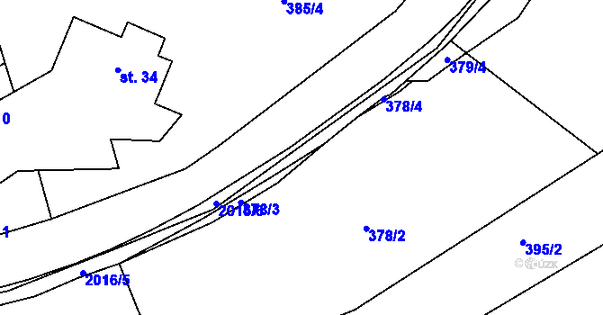 Parcela st. 378/3 v KÚ Nedvězí u Semil, Katastrální mapa
