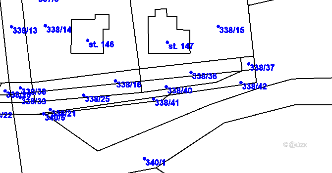 Parcela st. 338/40 v KÚ Nedvězí u Semil, Katastrální mapa