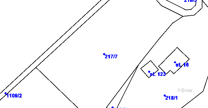 Parcela st. 217/7 v KÚ Nedvězí u Semil, Katastrální mapa
