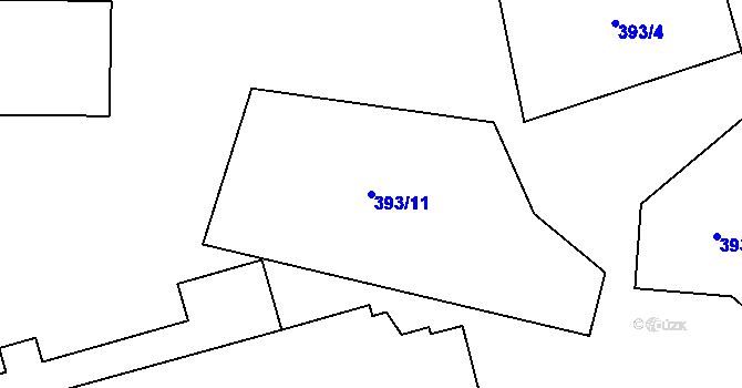 Parcela st. 393/11 v KÚ Nedvězí u Semil, Katastrální mapa