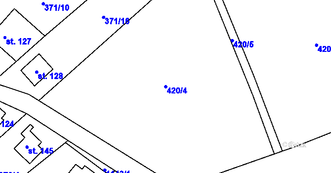 Parcela st. 420/4 v KÚ Nedvězí u Semil, Katastrální mapa