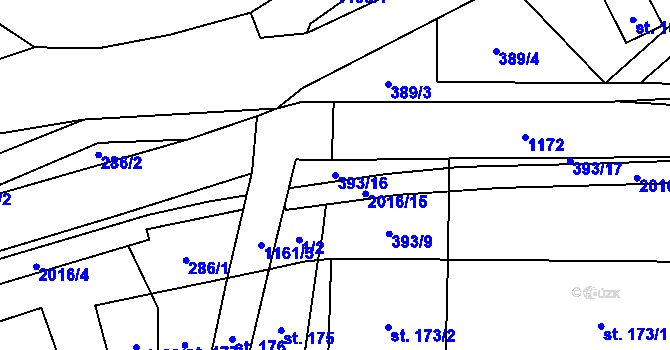 Parcela st. 393/16 v KÚ Nedvězí u Semil, Katastrální mapa