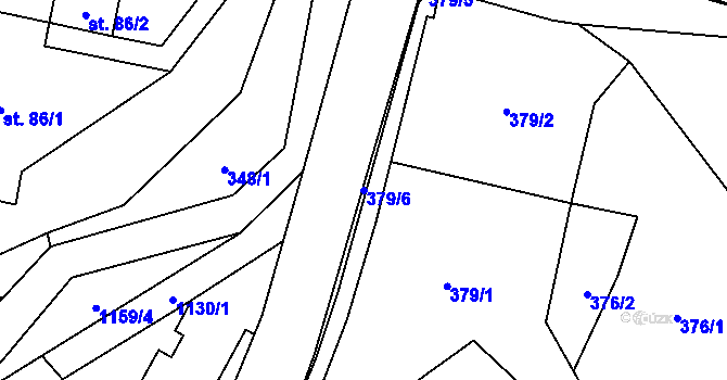 Parcela st. 379/6 v KÚ Nedvězí u Semil, Katastrální mapa