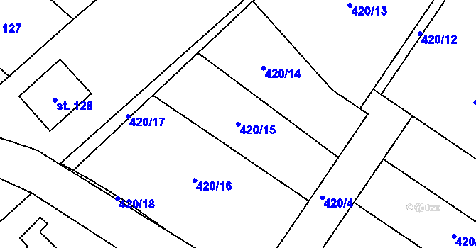 Parcela st. 420/15 v KÚ Nedvězí u Semil, Katastrální mapa