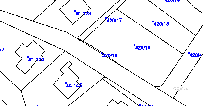 Parcela st. 420/18 v KÚ Nedvězí u Semil, Katastrální mapa
