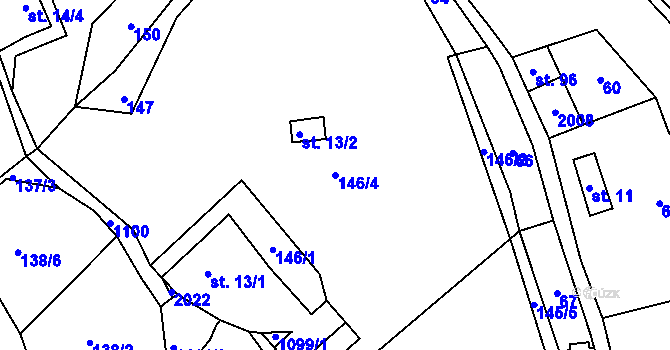 Parcela st. 146/4 v KÚ Nedvězí u Semil, Katastrální mapa