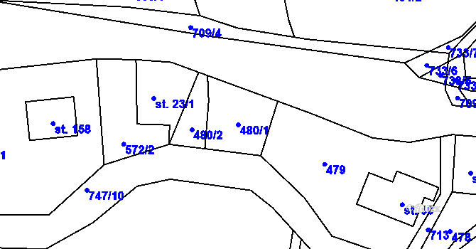 Parcela st. 480/1 v KÚ Slaná, Katastrální mapa
