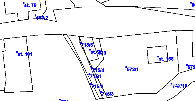 Parcela st. 573 v KÚ Slaná, Katastrální mapa