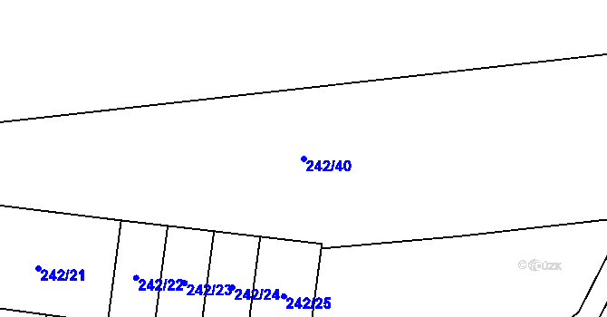 Parcela st. 242/40 v KÚ Slaná, Katastrální mapa