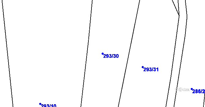 Parcela st. 293/30 v KÚ Slaná, Katastrální mapa