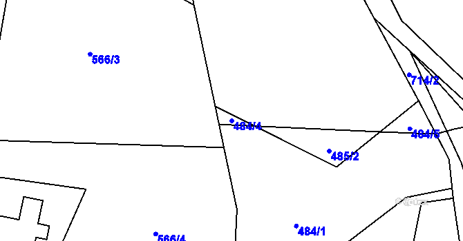 Parcela st. 484/4 v KÚ Slaná, Katastrální mapa
