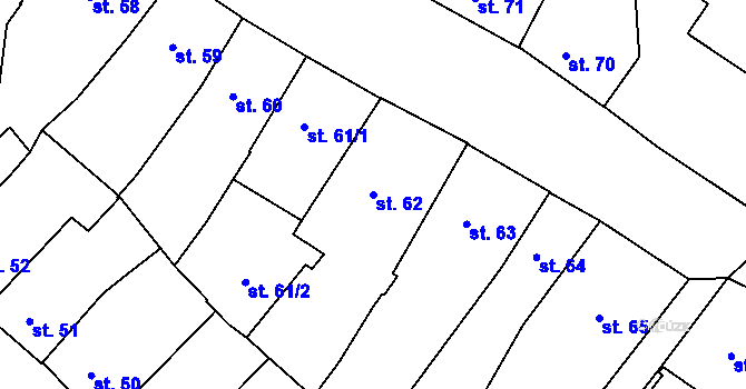 Parcela st. 62 v KÚ Slaný, Katastrální mapa