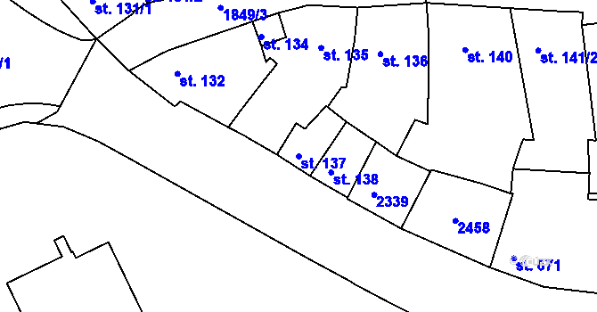 Parcela st. 137 v KÚ Slaný, Katastrální mapa