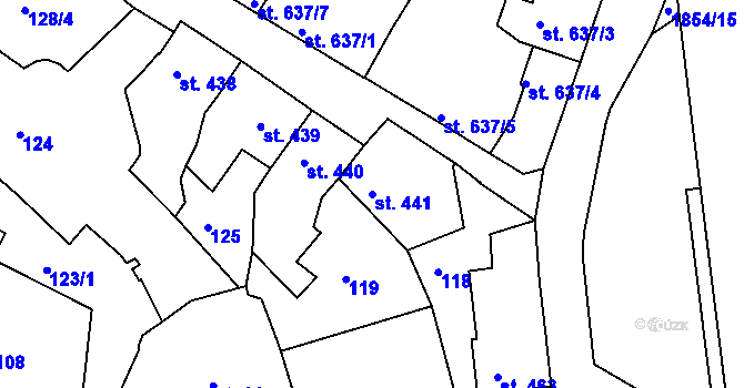 Parcela st. 441 v KÚ Slaný, Katastrální mapa