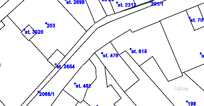 Parcela st. 479 v KÚ Slaný, Katastrální mapa