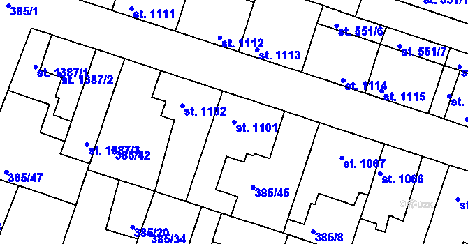 Parcela st. 1101 v KÚ Slaný, Katastrální mapa
