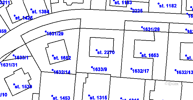 Parcela st. 2270 v KÚ Slaný, Katastrální mapa