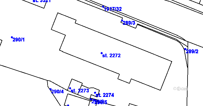 Parcela st. 2272 v KÚ Slaný, Katastrální mapa