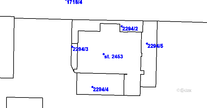 Parcela st. 2453 v KÚ Slaný, Katastrální mapa
