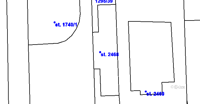 Parcela st. 2468 v KÚ Slaný, Katastrální mapa