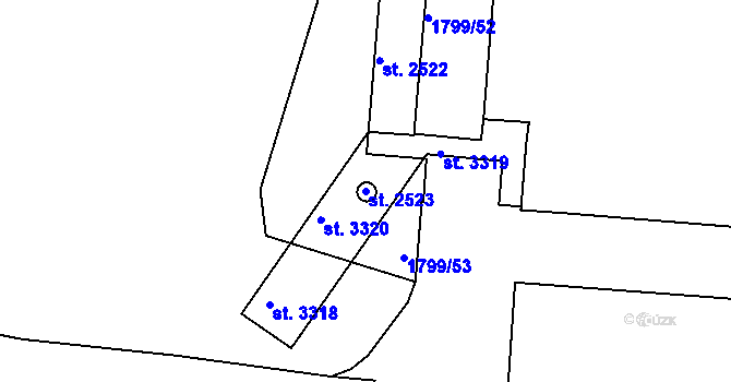 Parcela st. 2523 v KÚ Slaný, Katastrální mapa