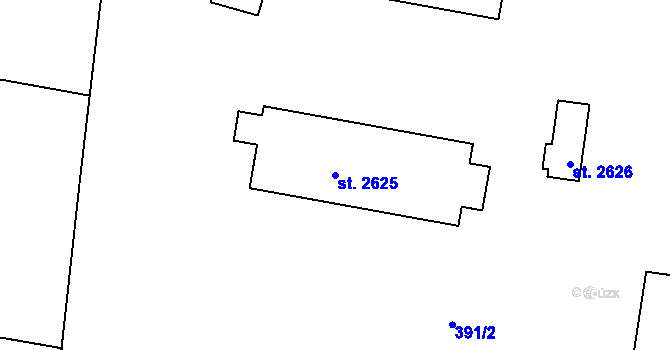 Parcela st. 2625 v KÚ Slaný, Katastrální mapa