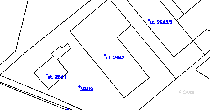 Parcela st. 2642 v KÚ Slaný, Katastrální mapa