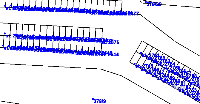 Parcela st. 2644 v KÚ Slaný, Katastrální mapa