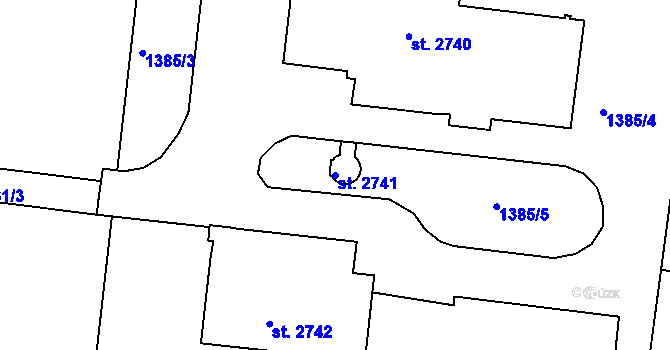 Parcela st. 2741 v KÚ Slaný, Katastrální mapa
