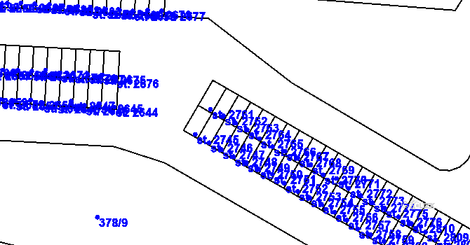 Parcela st. 2763 v KÚ Slaný, Katastrální mapa