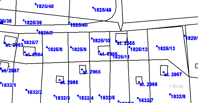 Parcela st. 2856 v KÚ Slaný, Katastrální mapa