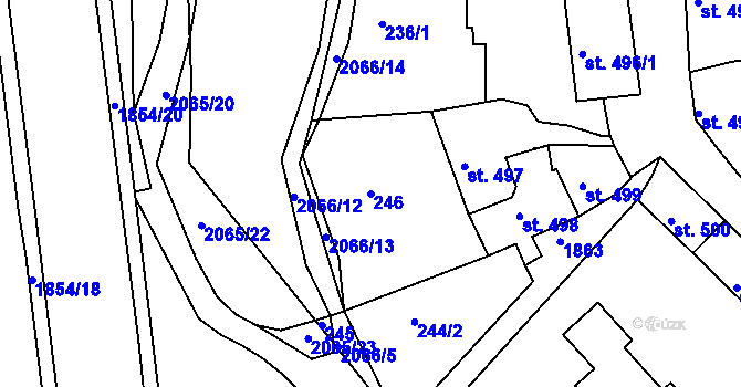 Parcela st. 246 v KÚ Slaný, Katastrální mapa