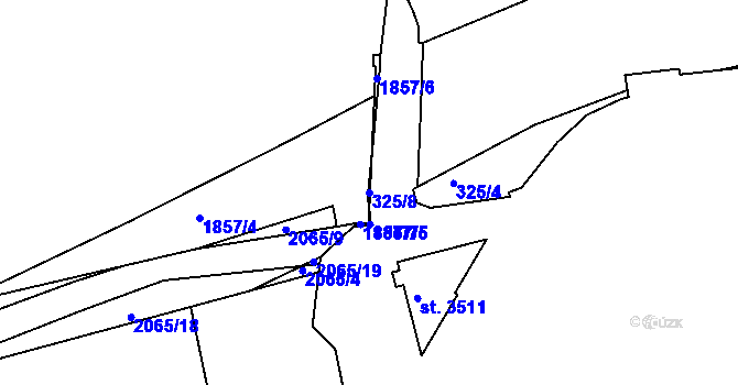 Parcela st. 325/8 v KÚ Slaný, Katastrální mapa