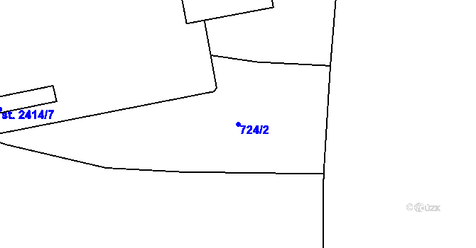Parcela st. 724/2 v KÚ Slaný, Katastrální mapa