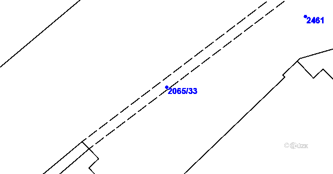 Parcela st. 2065/33 v KÚ Slaný, Katastrální mapa