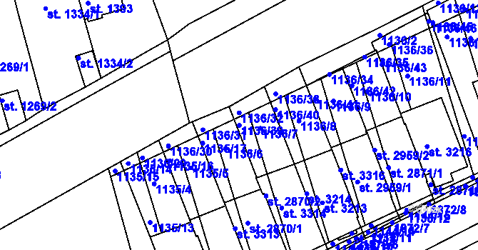 Parcela st. 1136/39 v KÚ Slaný, Katastrální mapa