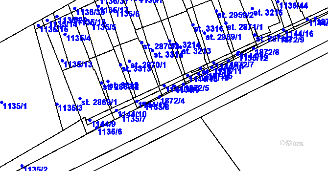 Parcela st. 1144/12 v KÚ Slaný, Katastrální mapa