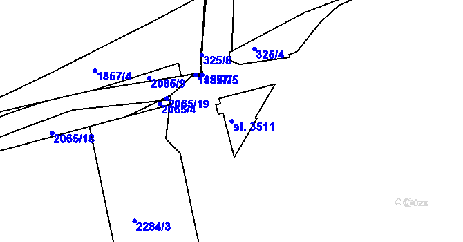 Parcela st. 3511 v KÚ Slaný, Katastrální mapa
