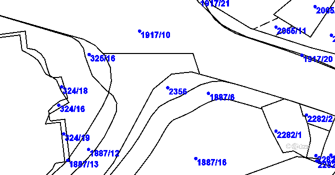 Parcela st. 2356 v KÚ Slaný, Katastrální mapa