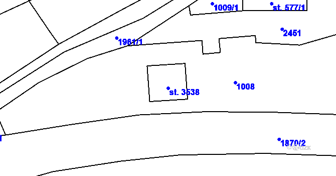 Parcela st. 3538 v KÚ Slaný, Katastrální mapa