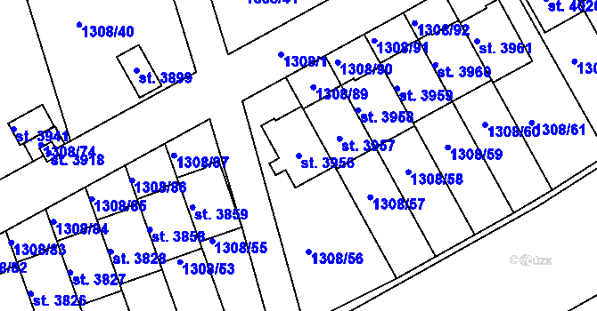 Parcela st. 3956 v KÚ Slaný, Katastrální mapa