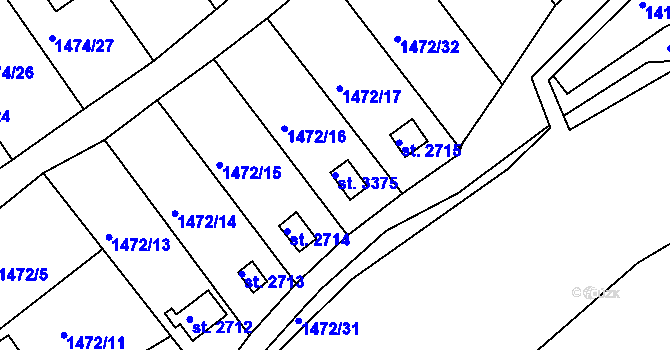Parcela st. 3375 v KÚ Slaný, Katastrální mapa