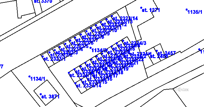 Parcela st. 2324/7 v KÚ Slaný, Katastrální mapa