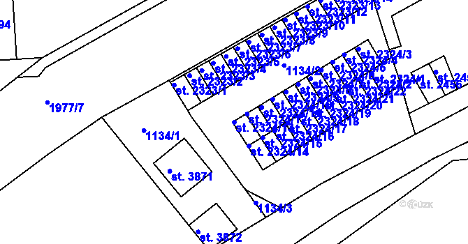 Parcela st. 2324/13 v KÚ Slaný, Katastrální mapa