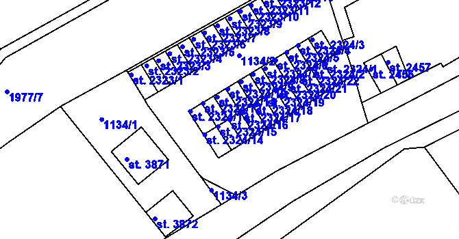 Parcela st. 2324/16 v KÚ Slaný, Katastrální mapa