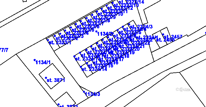 Parcela st. 2324/18 v KÚ Slaný, Katastrální mapa