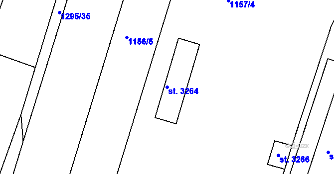 Parcela st. 3264 v KÚ Slaný, Katastrální mapa
