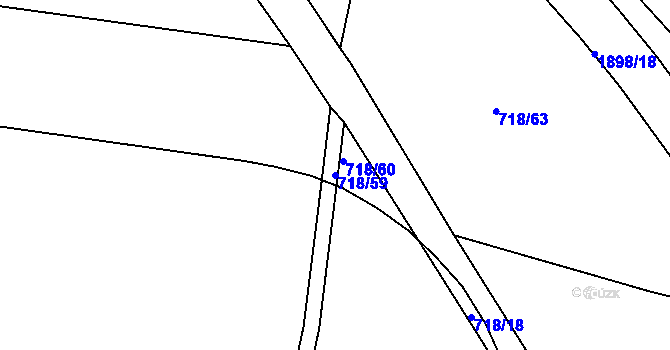 Parcela st. 718/59 v KÚ Slaný, Katastrální mapa